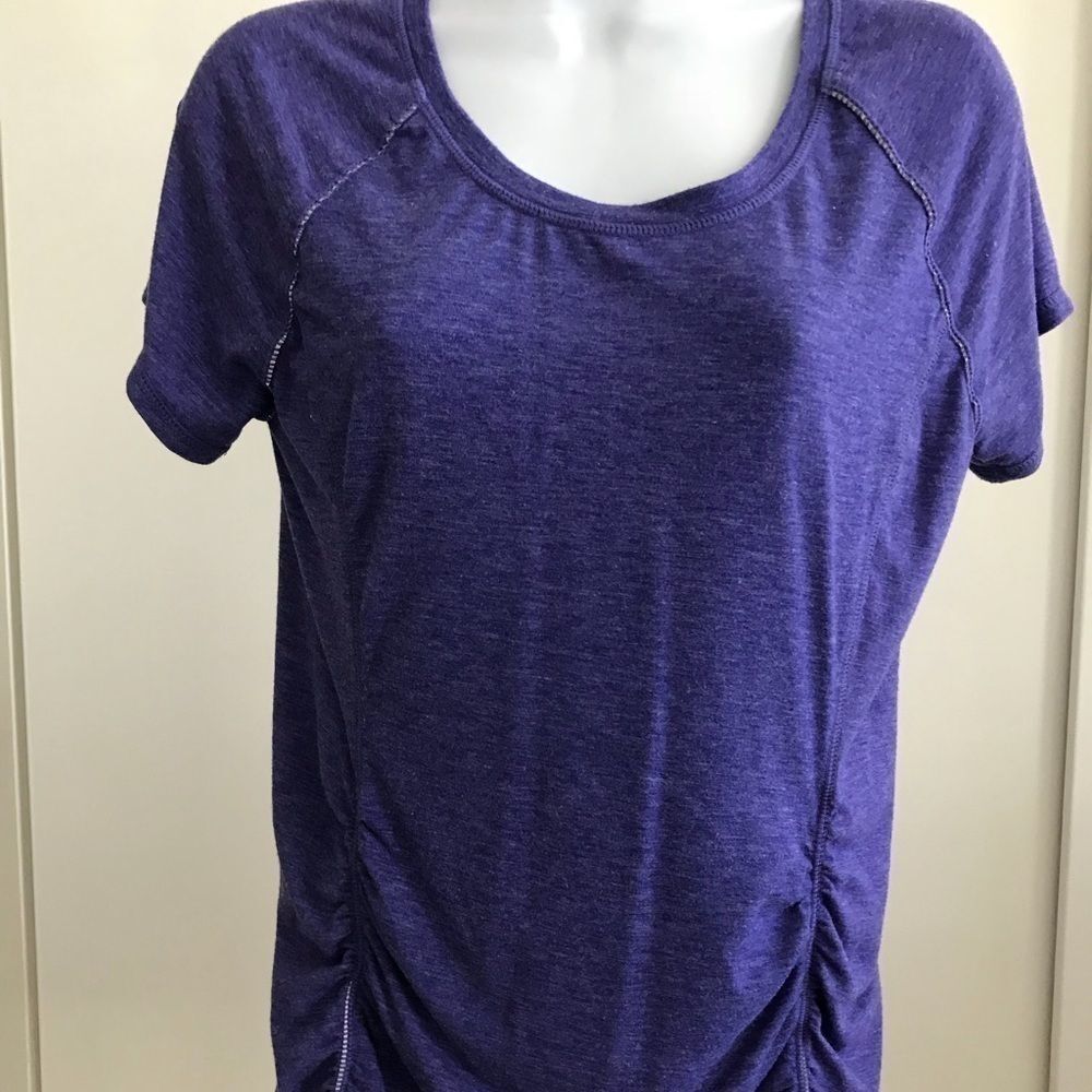 Tangerine Sz S Rouched Front Athletic Top
